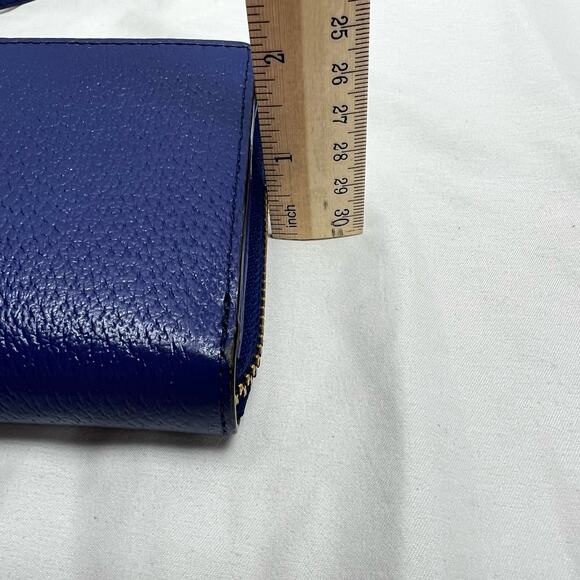 Kate Spade Madison Double Zip Saffiano Leather Wristlet Royal Blue Fits Phone - Picture 10 of 11